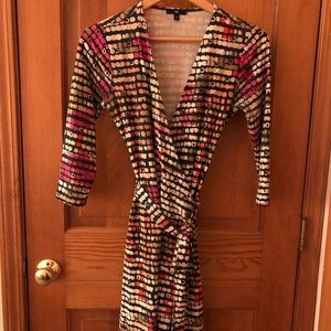 3/4 sleeve wrap Dress